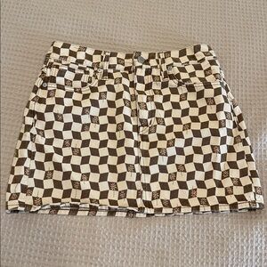 Madewell Black and White Mini Checker Skirt